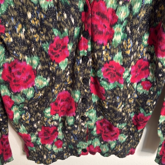 Lucky Brand Rose Button Down Lightweight Cardigan Size Large - Picture 4 of 6